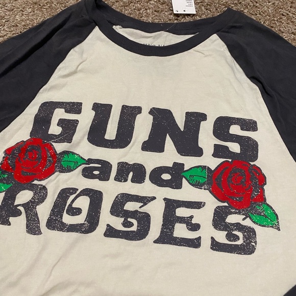 Urban Outfitters Guns N’ Roses Logo Long Sleeve Raglan Tee - New Szie S - Picture 6 of 7